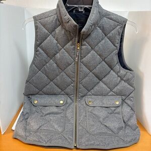 Women’s J Crew Gray Excursion Quilted Down Filled Vest Large